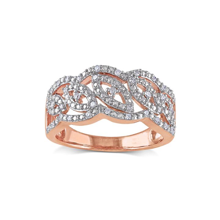 1/5 Ct. T.w. Diamond Rose Gold Over Silver Ring