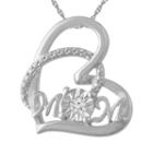 Catalog Internet Womens Diamond Accent Genuine White Diamond Sterling Silver Heart Pendant Necklace