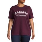 Short Sleeve Harvard Graphic T-shirt- Juniors Plus