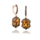 Grand Sample Sale By Le Vian Chocolate Quartz & 5/8 Ct. T.w. Chocolate Diamonds In 14k Strawberry Gold Chocolatier Earrings