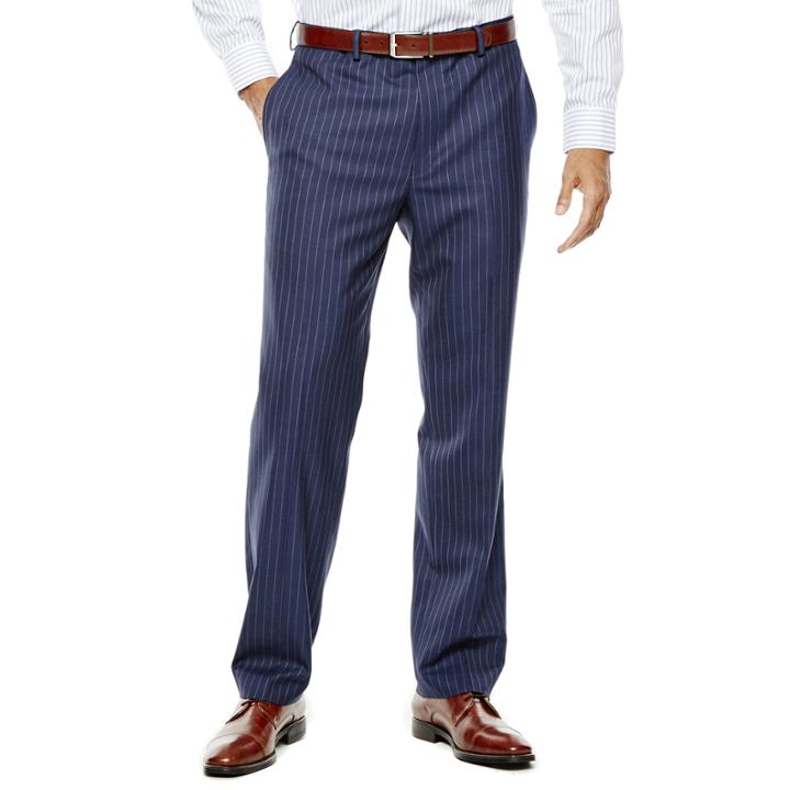 Collection By Michael Strahan Striped Navy Suit Pants - Classic Fit