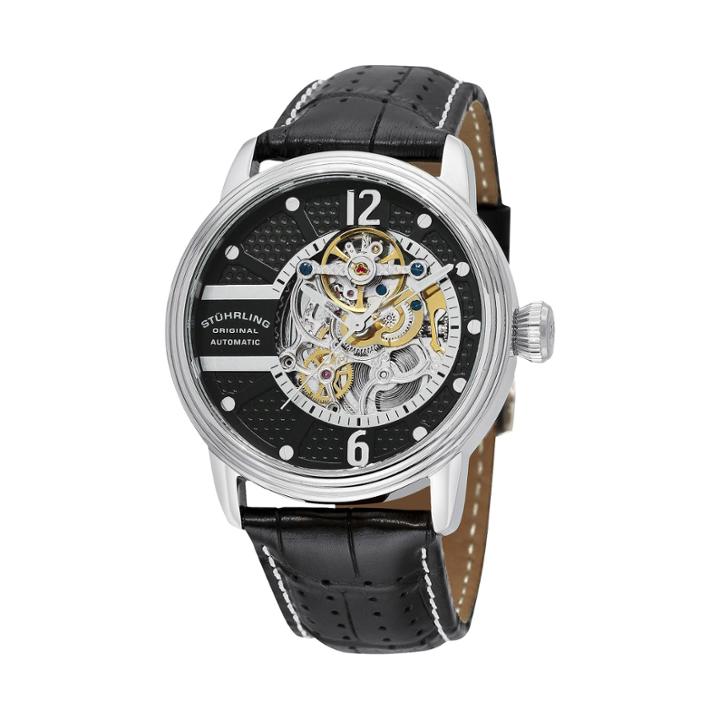 Stuhrling Mens Black Strap Watch-sp11787