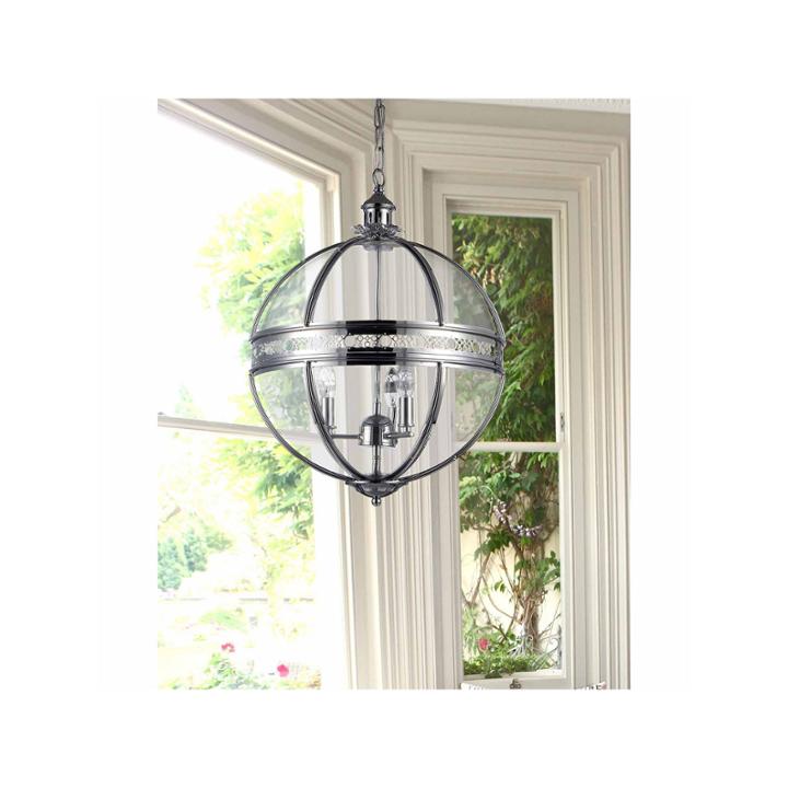 Warehouse Of Tiffany Olsen 3-light Clear Glass 16-inch Round Chrome-finish Chandelier