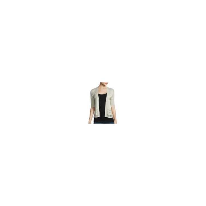 Liz Claiborne Elbow-sleeve Crochet Shrug