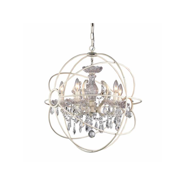 Warehouse Of Tiffany 8-light 16-inch Rosielee White Chandelier