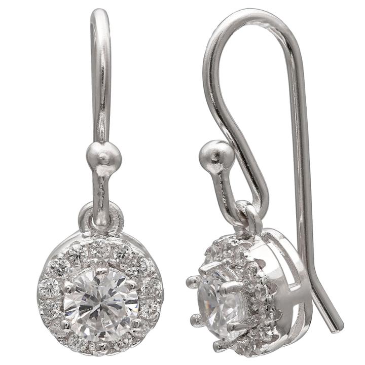 Silver Treasures Cubic Zirconia Drop Earrings