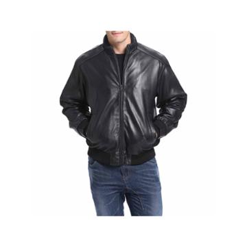 Bgsd Men's Lambskin Leather Bomber Jacket - Big And Tall