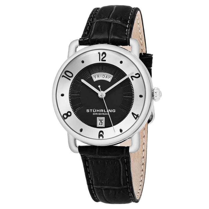 Stuhrling Mens Black Strap Watch-sp16307