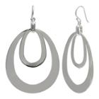 Silver Reflections Silver Plated Double Ct Oval Pure Silver Over Brass Oval Drop Earrings