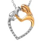 Aspca Tender Voices Diamond-accent Woman & Cat Heart Pendant Necklace
