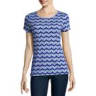 St. John's Bay Short Sleeve Crew Neck Chevron T-shirt-womens