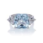 Genuine Sky Blue Topaz And White Topaz Sterling Silver Ring