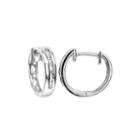 Limited Quantities 1/10 Ct. T.w. Diamond 10k White Gold Hoop Earrings