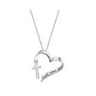 Inspired Moments&trade; Sterling Silver Heart With Cross Pendant Necklace