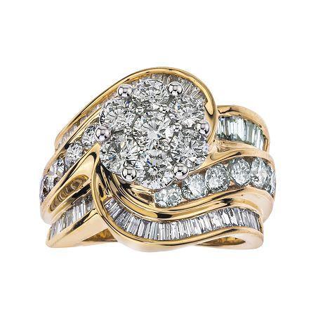 4 Ct. T.w. Diamond 14k Two-tone Gold Swirl Ring