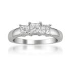 Womens 1 Ct. T.w. Diamond 3-stone Ring
