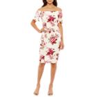 Bisou Bisou Off The Shoulder Floral Sheath Dress