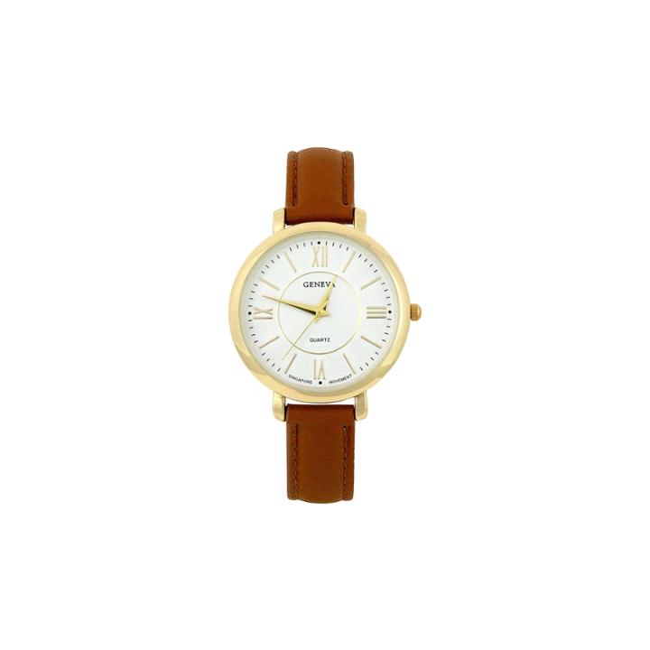 Mixit Womens Brown Strap Watch-pts2055gdcg