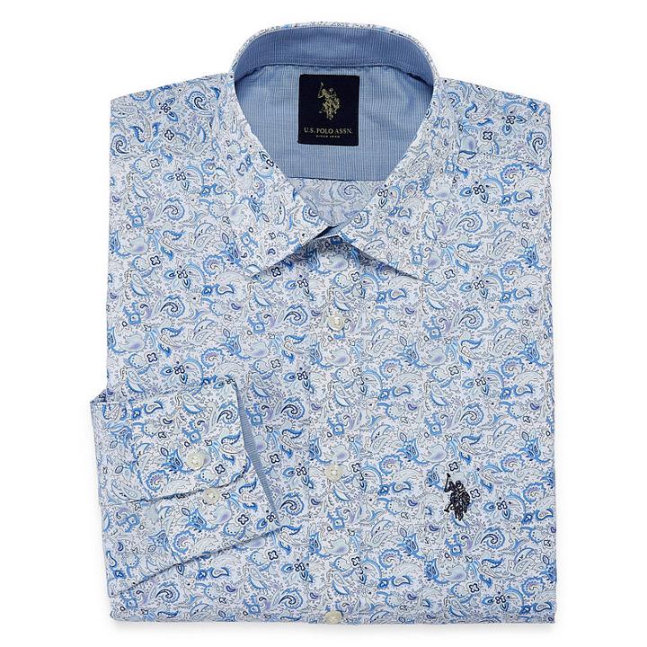 U.s. Polo Assn. Uspa Dress Shirt Long Sleeve Paisley Dress Shirt