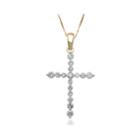 1/2 Ct. T.w. Certified Diamond 14k Yellow Gold Cross Pendant Necklace