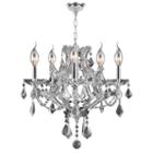 Lyre Collection 5 Light Chrome Finish And Crystalchandelier