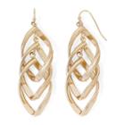 Liz Claiborne Gold-tone Twisted Orbital Drop Earrings