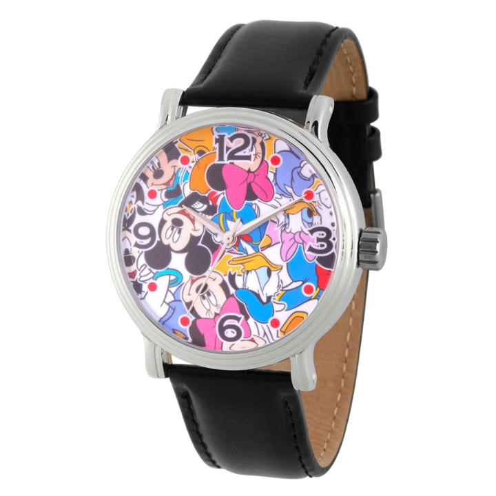 Disney Mickey Mouse Mens Black Strap Watch-wds000343