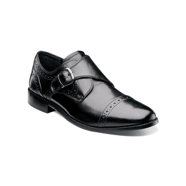 Nunn Bush Newton Mens Monk-strap Cap-toe Leather Dress Shoes