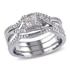 1/3 Ct. T.w. Diamond Sterling Silver Bridal Set