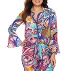 Bold Elements Tie Front Blouse