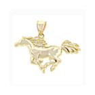 14k Yellow Gold Running Horse Charm Pendant