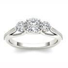 Womens 1 1/2 Ct. T.w. Genuine Diamond White 3-stone Ring