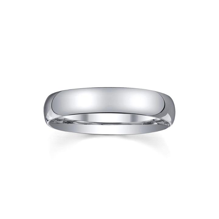 Personalized 4mm Comfort Fit Domed Sterling Silver Wedding Band