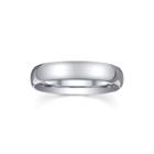 Personalized 4mm Comfort Fit Domed Sterling Silver Wedding Band