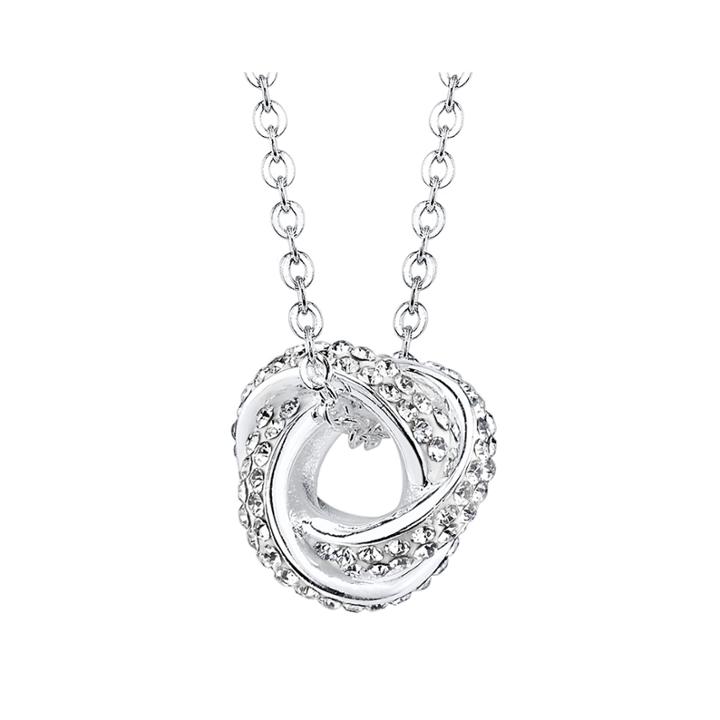 Crystal Sophistication&trade; Silver-plated Crystal-accent Knot Pendant Necklace