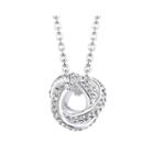 Crystal Sophistication&trade; Silver-plated Crystal-accent Knot Pendant Necklace