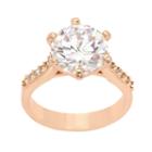 Sparkle Allure Sparkle Allure Womens Greater Than 6 Ct. T.w. Clear 14k Rose Gold Over Brass Round Cocktail Ring