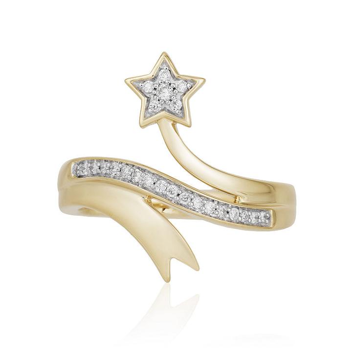 Enchanted Disney Fine Jewelry 1/5 Ct. T.w. Genuine Diamond 10k Gold Tinker Bell Ring