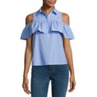 A.n.a Cold Shoulder Ruffle Blouse