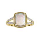 Womens 10k Gold Lab-created Opal & 1/5 Ct. T.w. Diamond Cocktail Ring