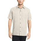 Van Heusen Poly Rayon Button Down Short Sleeve Stripe Button-front Shirt-big And Tall