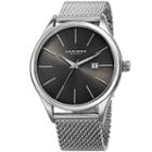 Akribos Xxiv Mens Silver Tone Strap Watch-a-959ssgn