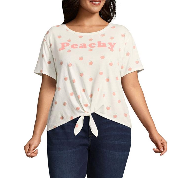 Peachy Tie Front Tee - Juniors Plus