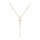 1928 Religious Jewelry Womens Clear Cross Y Necklace
