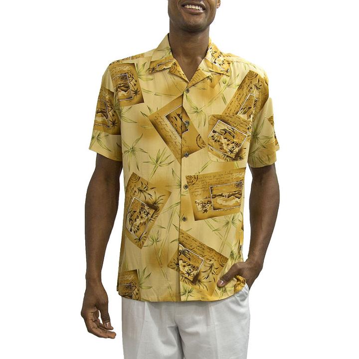 Steve Harvey Short Sleeve Pattern Button-front Shirt-big And Tall