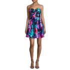 Be Smart Strapless Sweetheart Floral Party Dress - Juniors