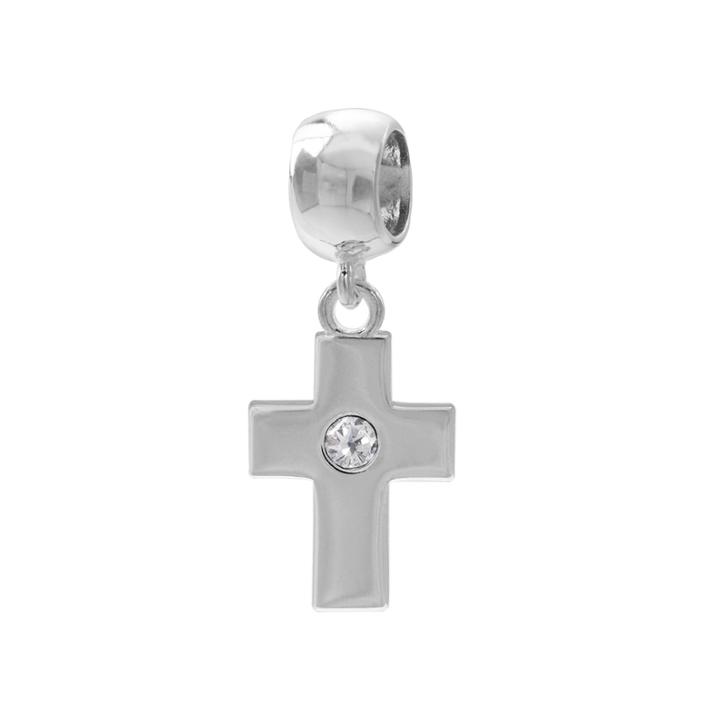 Forever Moments&trade; Crystal Cross Charm Bracelet Bead