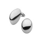 Stainless Steel 13x18mm Hollow Button Stud Earrings