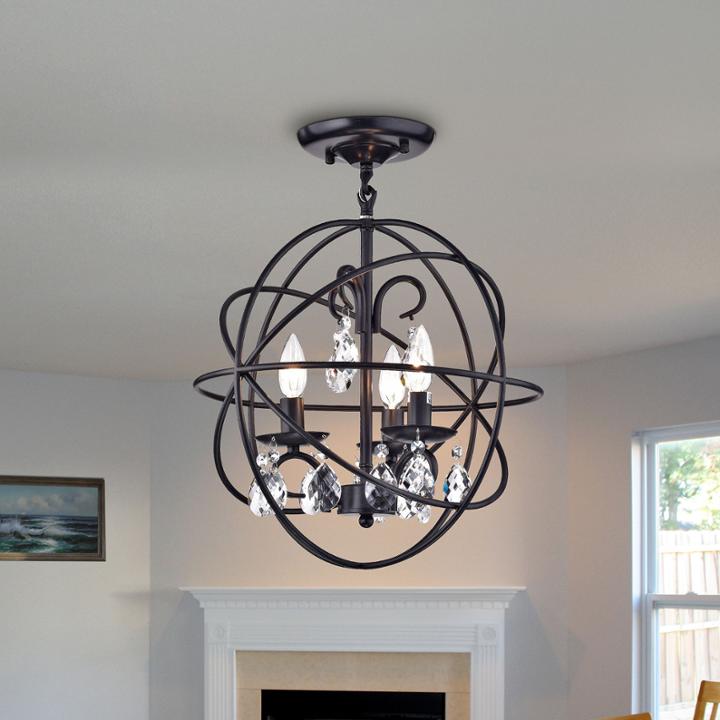 Rosanna Black-finish Metal 16-inch Crystal Pendantlamp