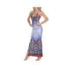 White Mark Nila Sleeveless Medallion Maxi Dress